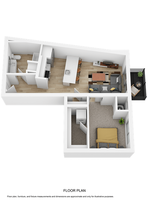 a conceptual rendering of a 3 bedroom house with a floor plan